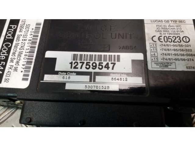 Блок комфорта 12759547, 53070152B Saab 9-5