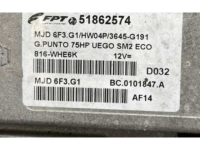 Řídící jednotka 51862574, 51862574   Fiat Punto Evo 2010