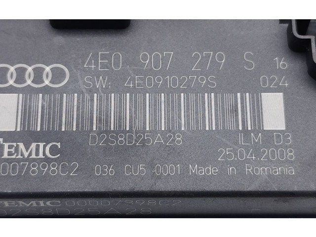 Zámek zadních dveří 4E0907279S, 4E0910279S Audi A8 S8 D3 4E 2008