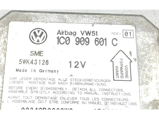 Блок подушек безопасности 1C0909601C, 5WK43126 Skoda Fabia Mk1 (6Y)