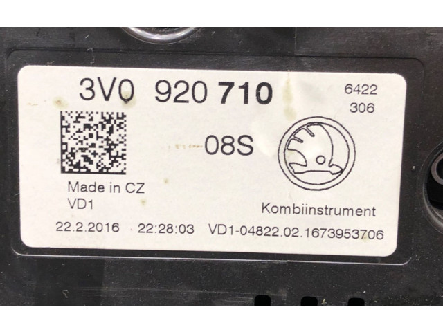 Панель приборов 3V0920710 Skoda Superb B8 (3V)