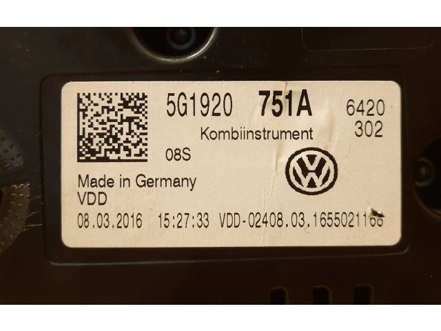 Панель приборов 5G1920751A, 5G1920751A Volkswagen Golf VII