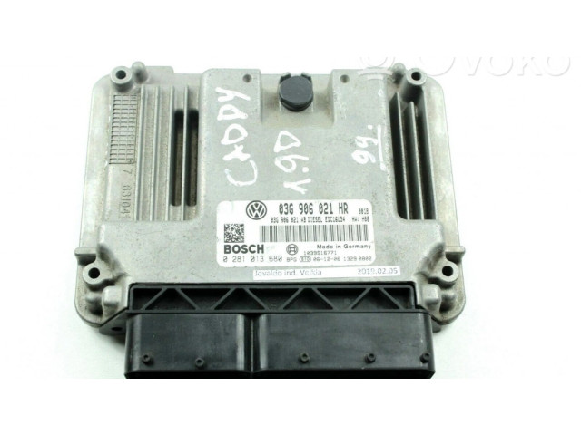Блок управления двигателя 03G906021HR, 0281013680   Volkswagen Caddy