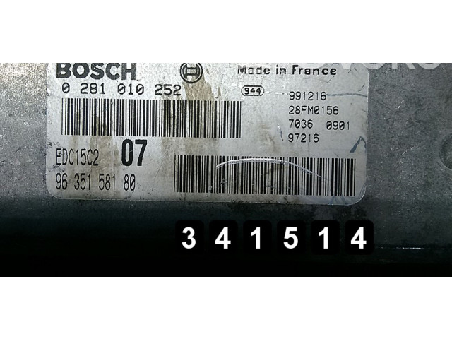 Блок управления двигателя 0281010252   Peugeot 406