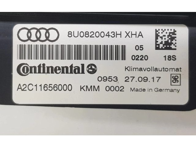 Блок управления климат-контролем 8U0820043H, 8U0820043H Audi Q3 8U