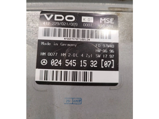 Řídící jednotka 0245451532, M007T70710012 Mercedes-Benz CLK A208 C208 1998