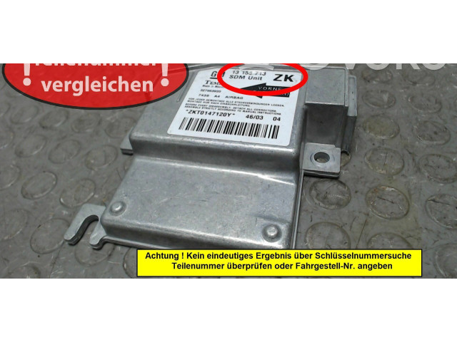 Блок подушек безопасности 13158713, 13259917   Opel Meriva A
