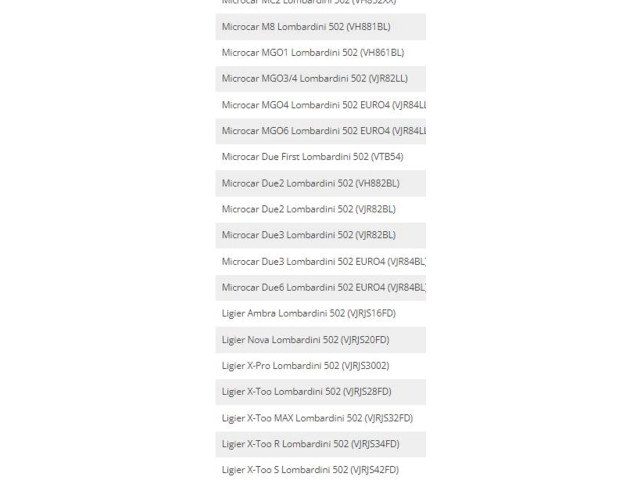 Vstřikovač 4896040, 0112318 Microcar M8