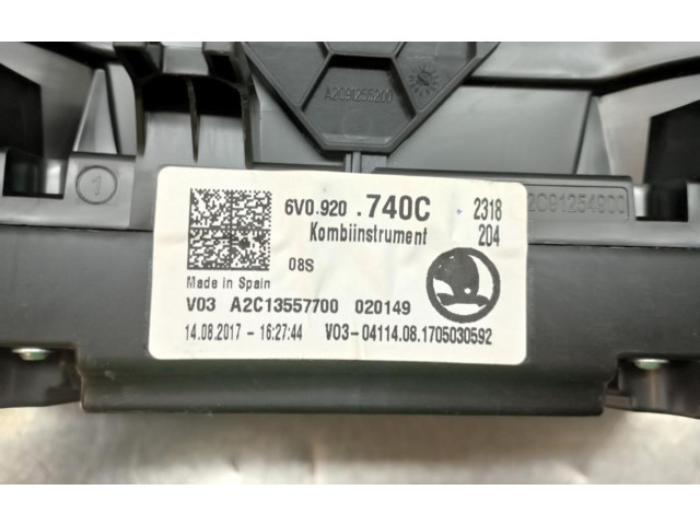 Панель приборов 6V0920740C, 54.456KMS   Skoda Fabia Mk3 (NJ)       