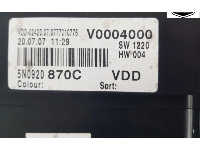 Přístrojová deska Volkswagen Tiguan 2007 5N0920870C, 5N0920870C