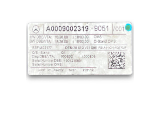 Блок комфорта NR82, A0009002319 Mercedes-Benz GLB x247