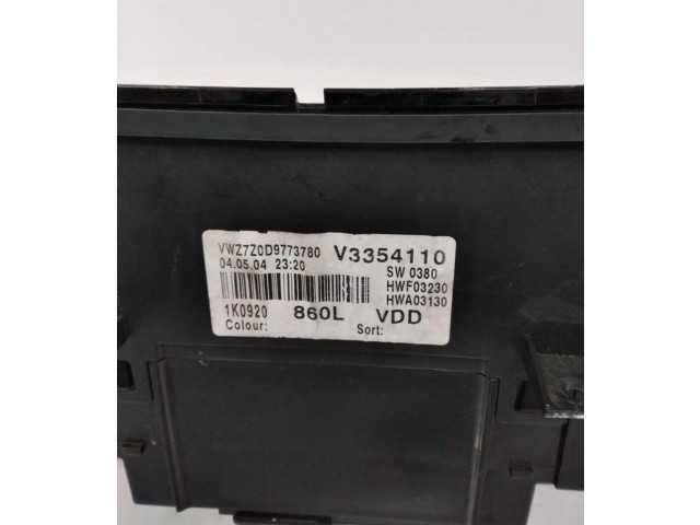 Панель приборов 1K0920860L Volkswagen Golf Plus