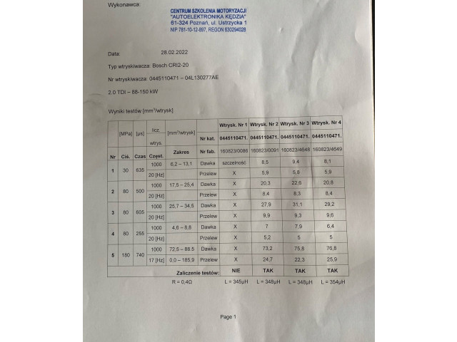 Форсунка 0445110471, 0445110471 Audi A5
