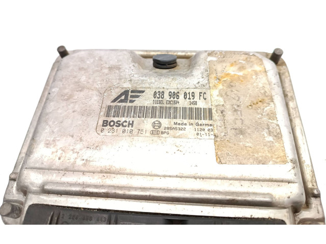 Блок управления двигателя 038906019FC, 0281010751 Ford Galaxy