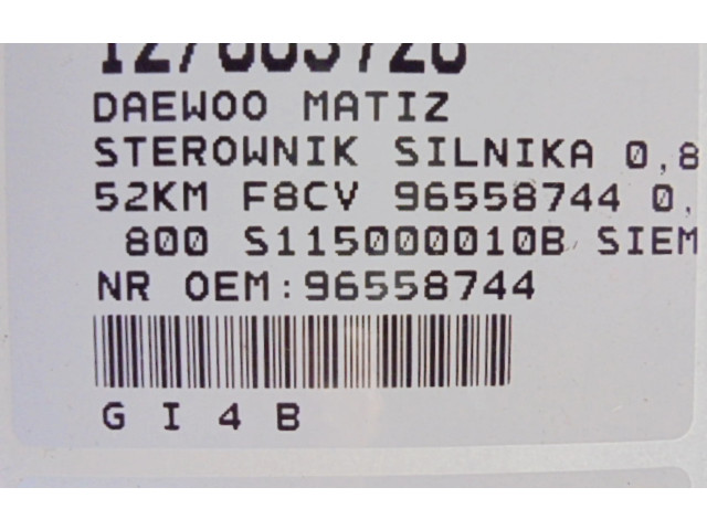 Блок управления двигателем Блок управления 96558744, 96558744 Chevrolet Matiz