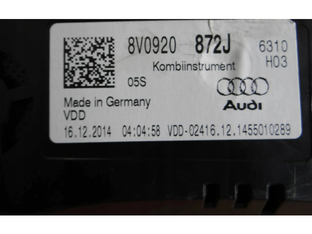 Панель приборов 8V0920872J, 8V3854327C Audi A3 S3 8V