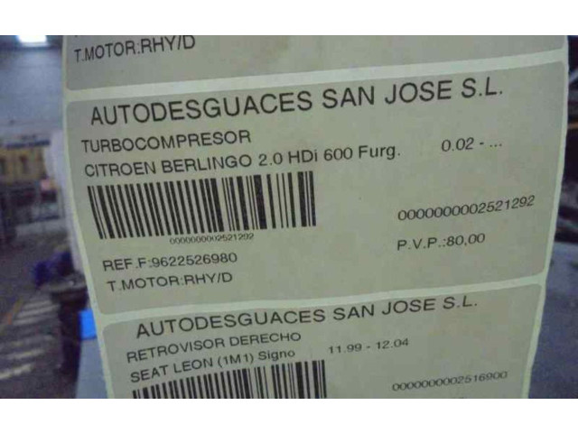 Turbodmychadlo Турбина 9622526980   Citroen Berlingo   