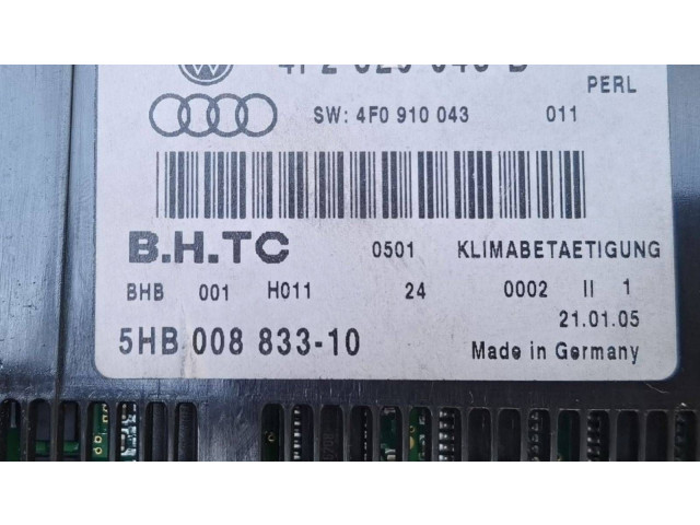 Блок управления климат-контролем 5HB008833-10, 4F2820043B Audi A6 S6 C6 4F