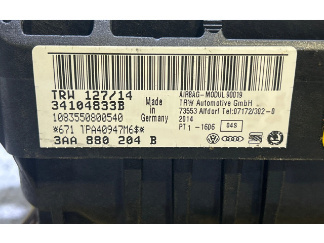 Подушка безопасности пассажира 3AA880204B, 34104833B   Volkswagen Caddy