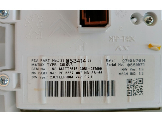 Панель приборов 9805396780LICZNIK   Peugeot 2008 I       