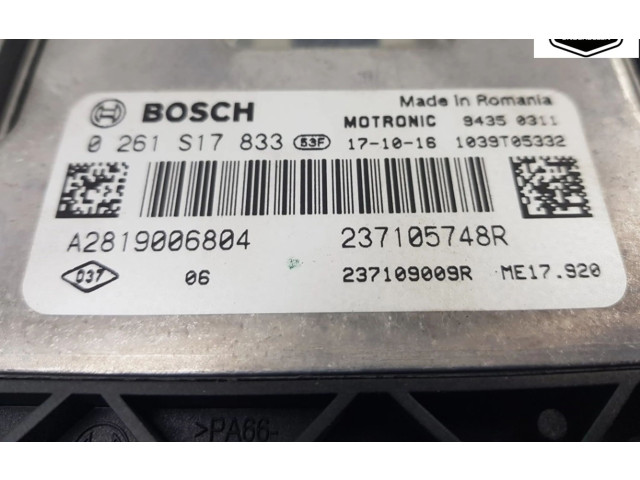 Блок управления двигателя 237105748R, 0261S17833   Renault Twingo III