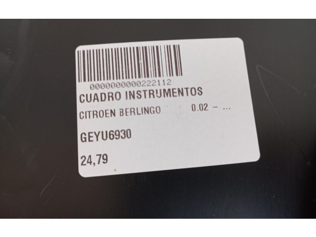 Přístrojová deska Citroen Berlingo GEYU6930