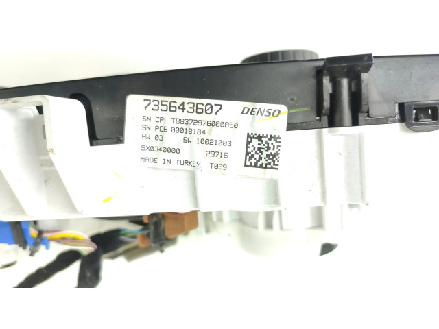 Блок управления климат-контролем 735643607 Fiat Tipo