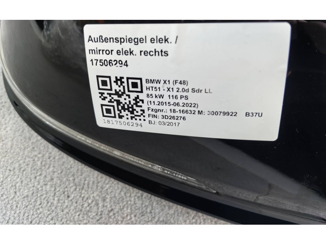 Zpětné zrcátko  BMW X1 F48 F49 2017  7459806, 51167459806  