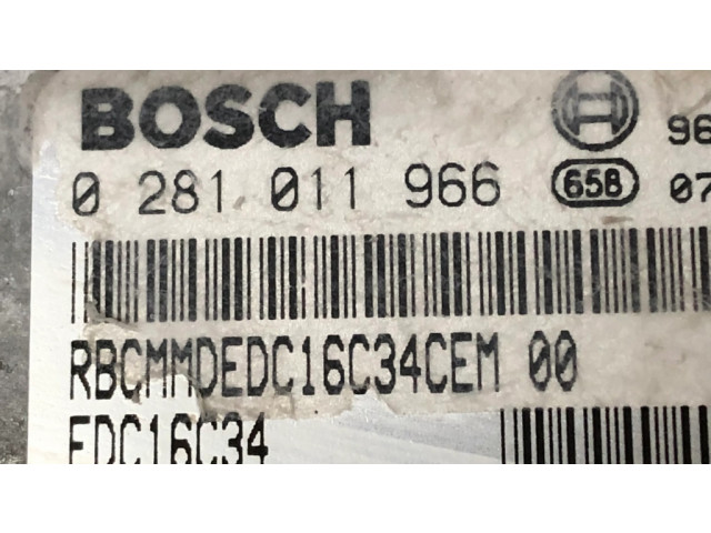 Блок управления двигателя 0281011966, 9662670780   Citroen C4 I