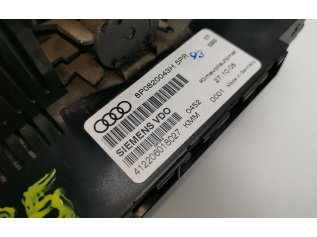 Блок управления климат-контролем 8P0820043H   Audi A3 S3 A3 Sportback 8P