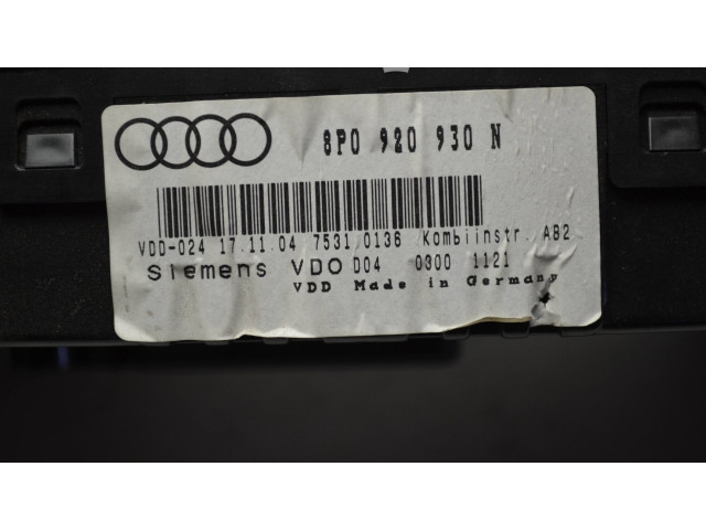 Панель приборов 8P0920930N, 03001121 Audi A3 S3 8P