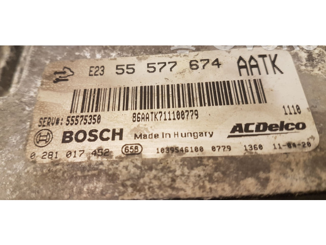 Блок управления двигателя 55577674, 0281017452   Opel Insignia A