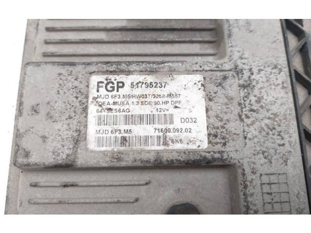 Блок управления двигателя 51795237, 51795237 Fiat Idea