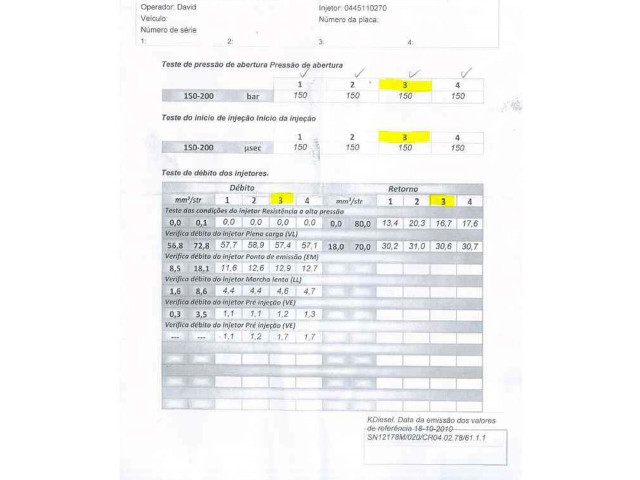 Vstřikovač 96440397, 445110270 Chevrolet Cruze pro naftový motor 2.0