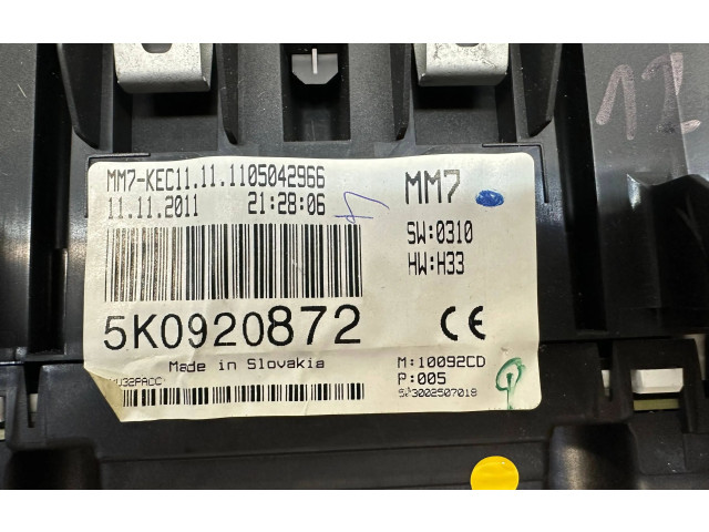 Geschwindigkeitsmesser Cockpit 5K0920872, 1105042966 Volkswagen Golf VI