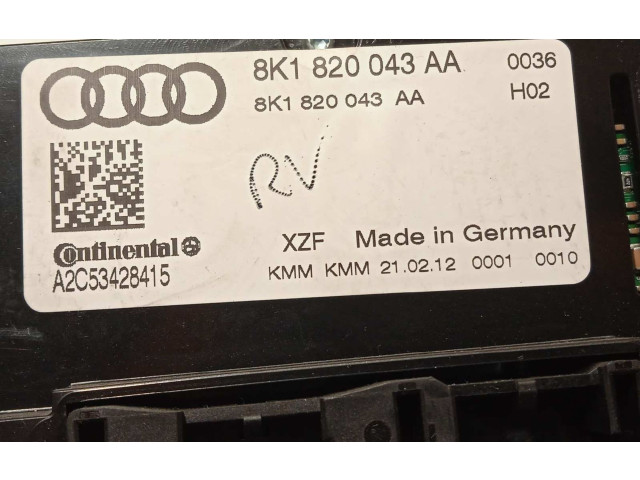 Блок управления климат-контролем 8K1820043AA, 8K1820043AAXZF Audi A4 Allroad