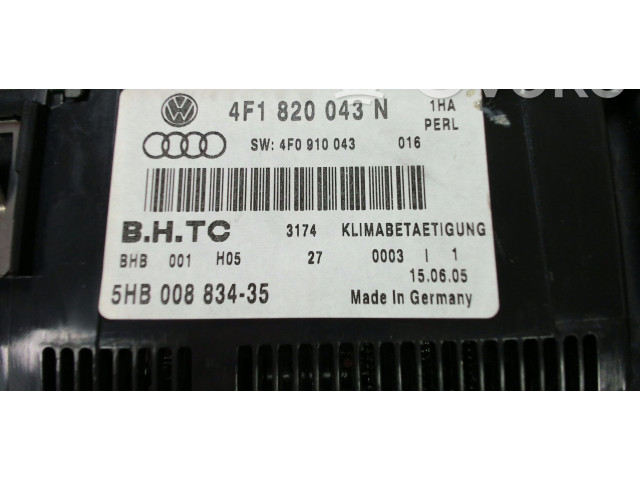 Блок управления климат-контролем 4F1820043N, 4F1820043N1HA   Audi A6 S6 C6 4F