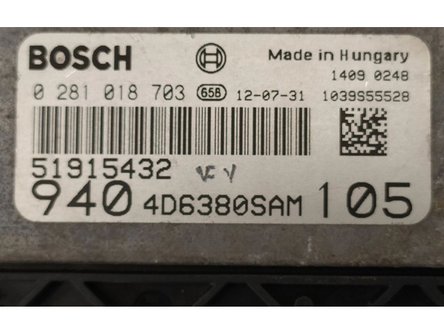 Řídící jednotka 51915432, 0281018703 Alfa Romeo Giulietta 2016