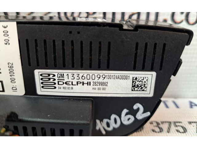 Блок управления климат-контролем 13360099, 13360099   Opel Meriva B