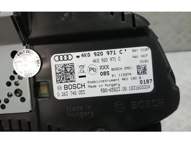 Панель приборов 4K0920971C, 0263748053 Audi A6 S6 C8 4K