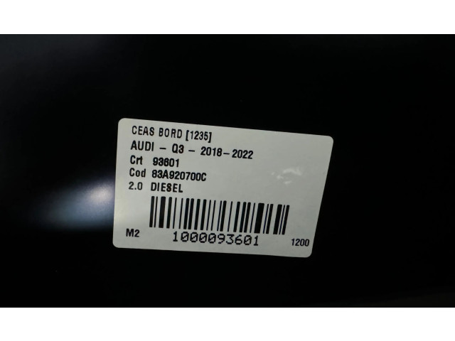 Панель приборов 83A920700C, 2074130200 Audi Q3 F3