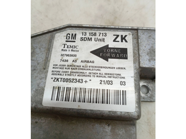 Блок подушек безопасности 13158713, ZKT0052343 Opel Meriva A
