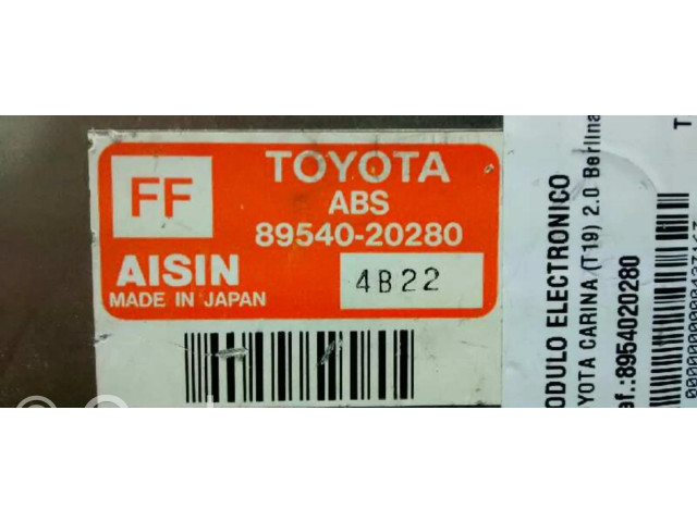 Блок управления АБС 8954020280, CENTRALITAABS Toyota Carina T190