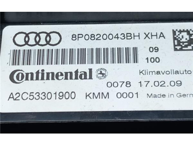 Блок управления климат-контролем 8P0820043BH Audi A3 S3 8P
