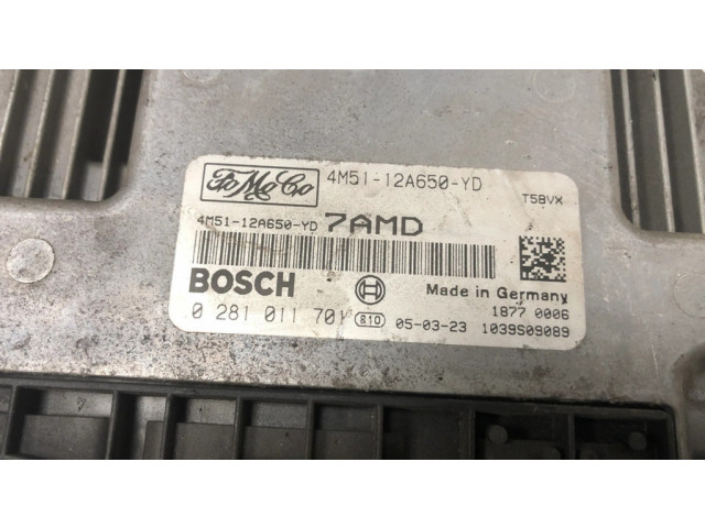 Řídící jednotka 4M5112A650YD, 0281011701 Ford Focus C-MAX 2006