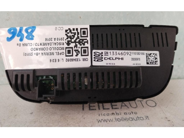 Блок управления климат-контролем 13346092, 13346092   Opel Meriva B