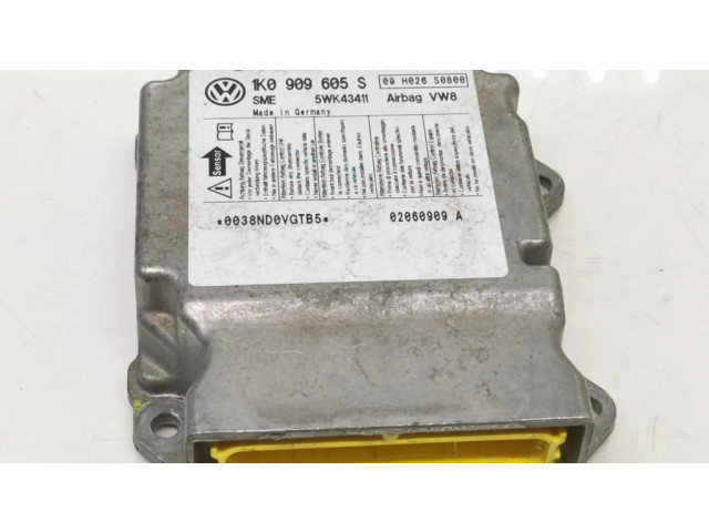 Блок подушек безопасности 1K0909605S, 5WK43411 Skoda Octavia Mk2 (1Z)