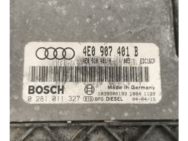 Řídící jednotka 0281011327, 4E0907401B   Audi A8 S8 D3 4E 2003