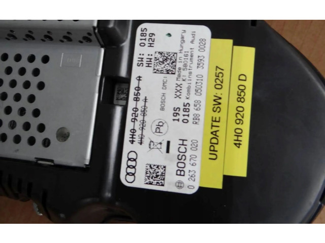 Přístrojová deska Audi A8 S8 D4 4H 2012 4H0920850A, 4H0920850D