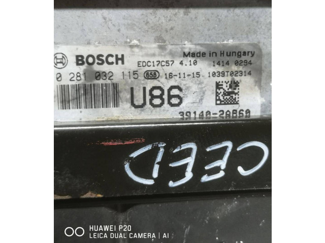 Блок управления двигателя 391402A860, 0281032115 KIA Ceed
